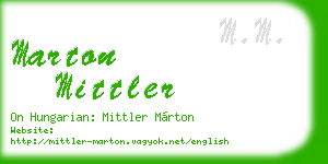 marton mittler business card