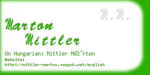 marton mittler business card